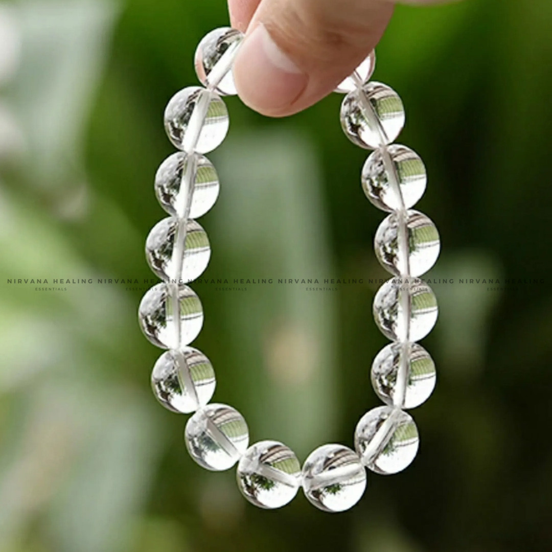 SPHATIK ROUND BEADED BRACELET (Awareness, Removes Anxiety, Transformation And Self Realisation) - Image 2