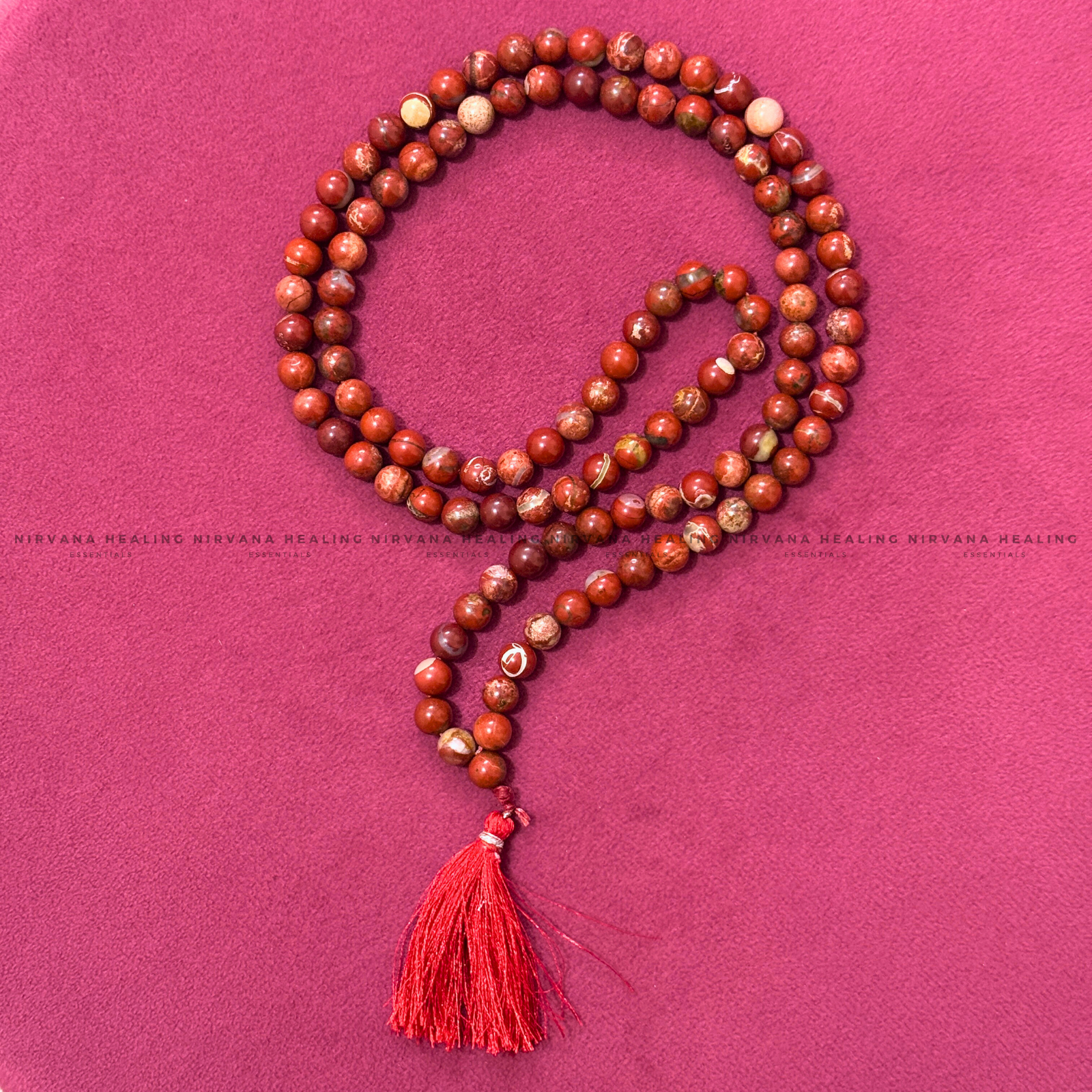RED JASPER MALA (Endurance, Stability, Vitality, Stamina, Courage) - Image 3