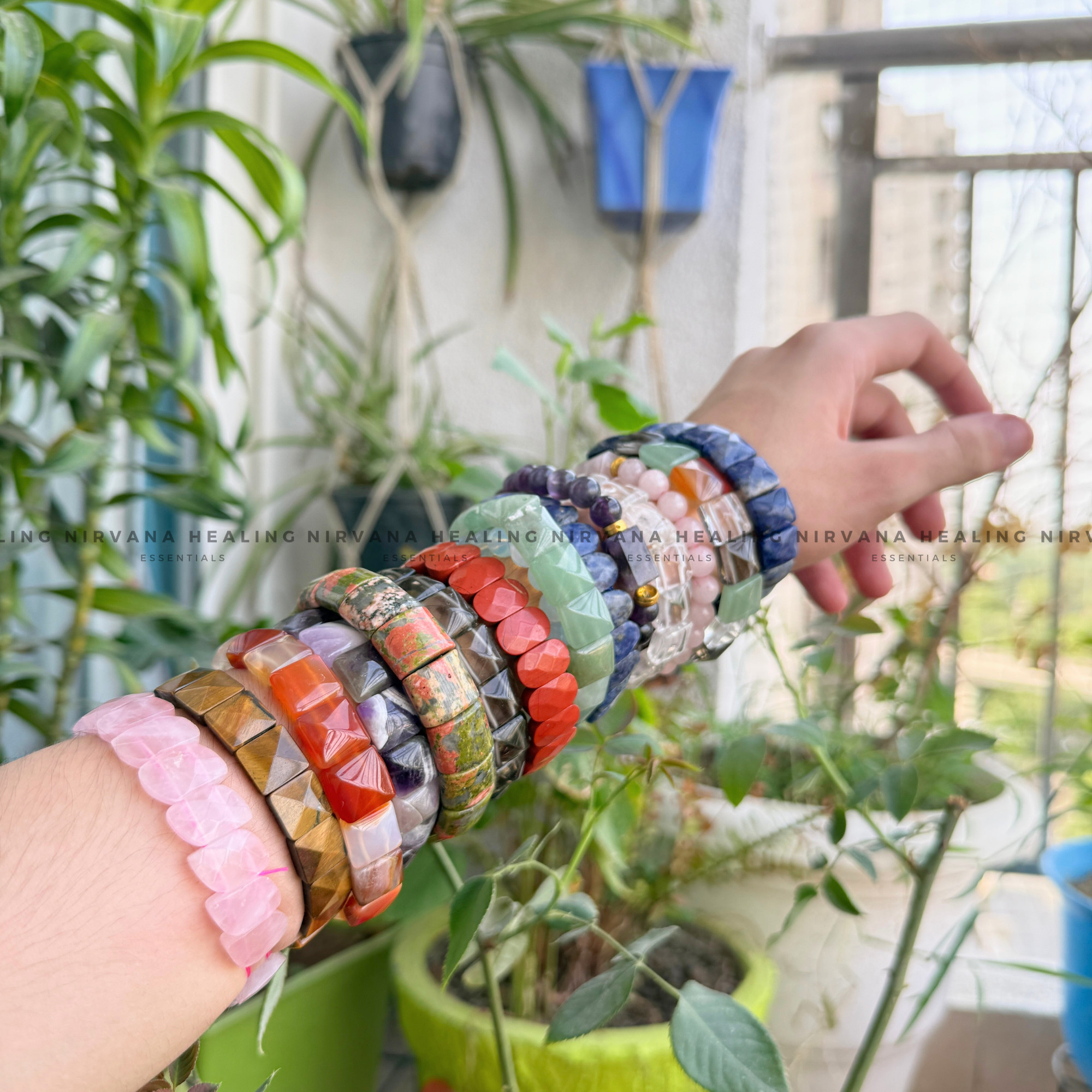 ROSE QUARTZ PYRAMID BRACELET (Love, Romance, Relationship, Emotion And Balance) - Image 6