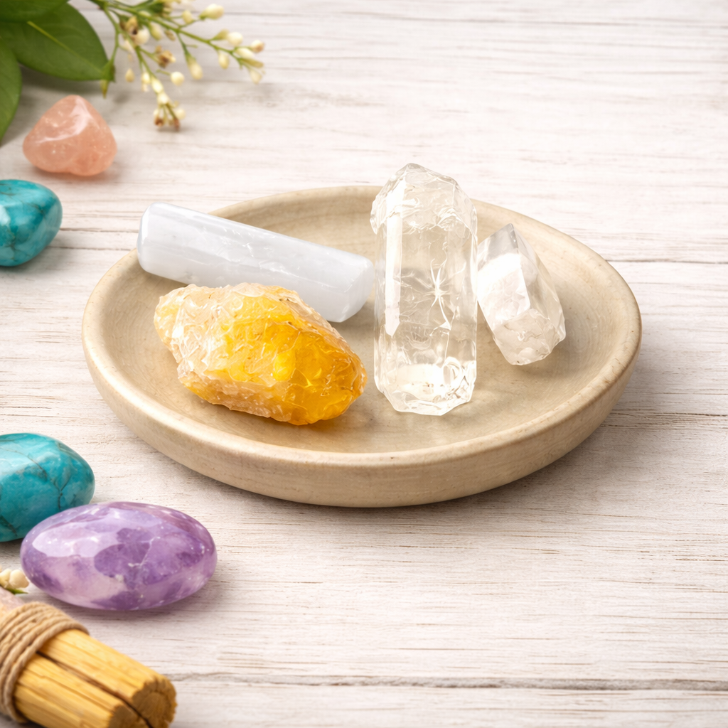 Start with one crystal and one habit for a week. The goal isn’t perfection, it’s feeling a bit lighter and more grounded, one reset at a time. If you miss a day, just begin again at the next moment you remember. Try the routine tomorrow morning, then adjust it until it feels like your,